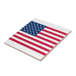 Azulejo Cerâmico da Bandeira Americana Patriótico