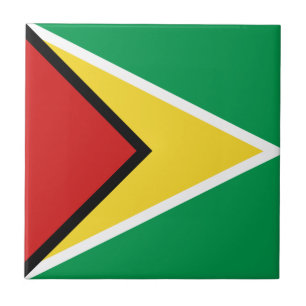 Azulejo Cerâmico da Bandeira da Guiana