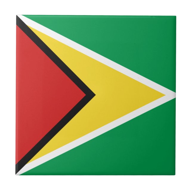 Azulejo Cerâmico da Bandeira da Guiana (Frente)
