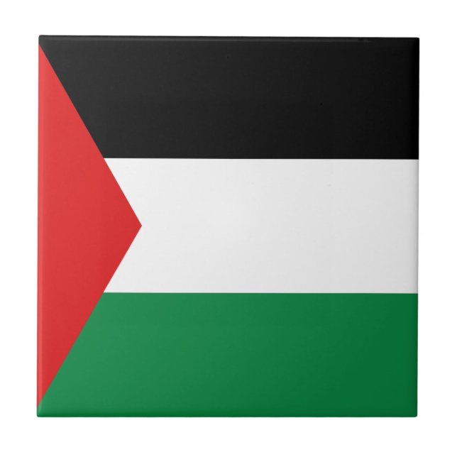 Azulejo Cerâmico da Bandeira da Palestina (Frente)