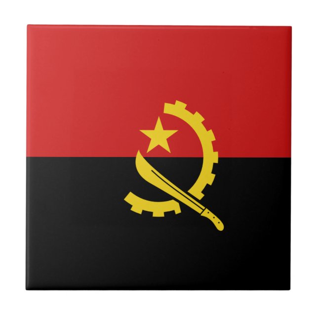 Azulejo Cerâmico da Bandeira de Angola (Frente)