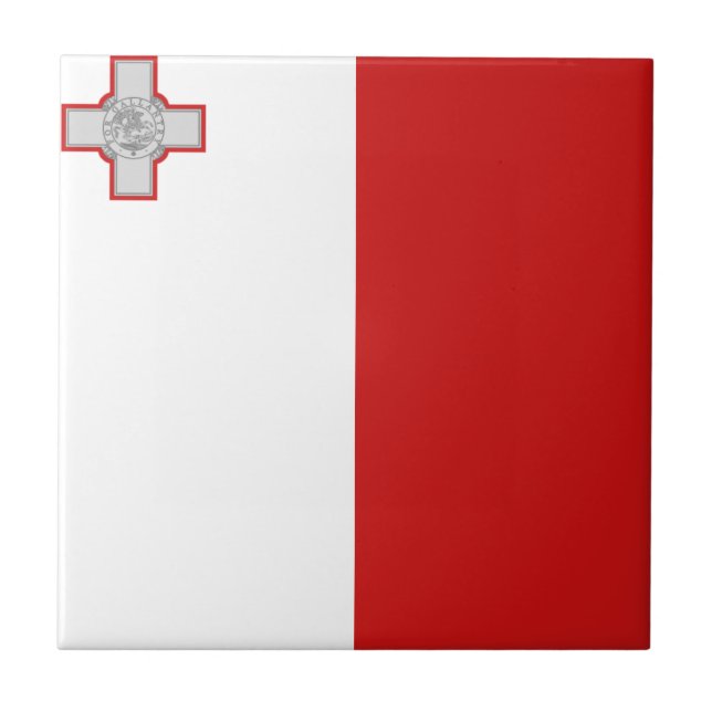 Azulejo Cerâmico da Bandeira de Malta (Frente)