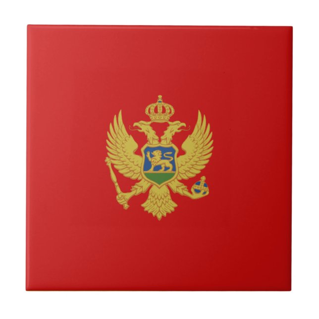 Azulejo Cerâmico da Bandeira de Montenegro (Frente)