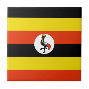Azulejo Cerâmico da Bandeira de Uganda
