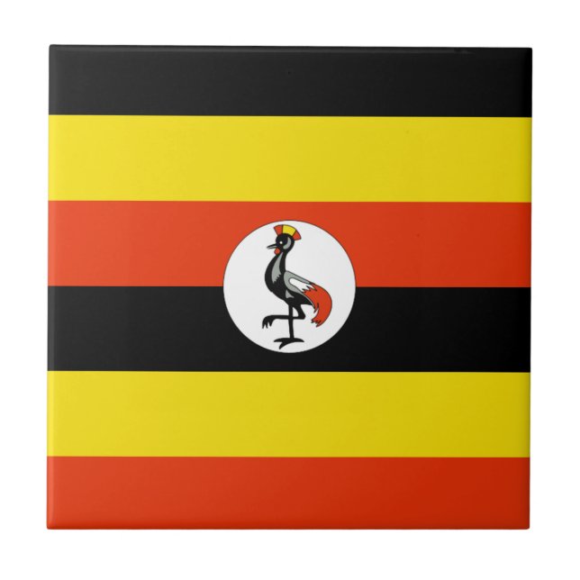 Azulejo Cerâmico da Bandeira de Uganda (Frente)