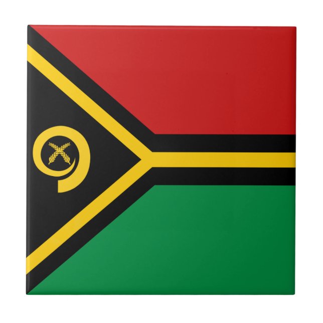 Azulejo Cerâmico da Bandeira de Vanuatu (Frente)