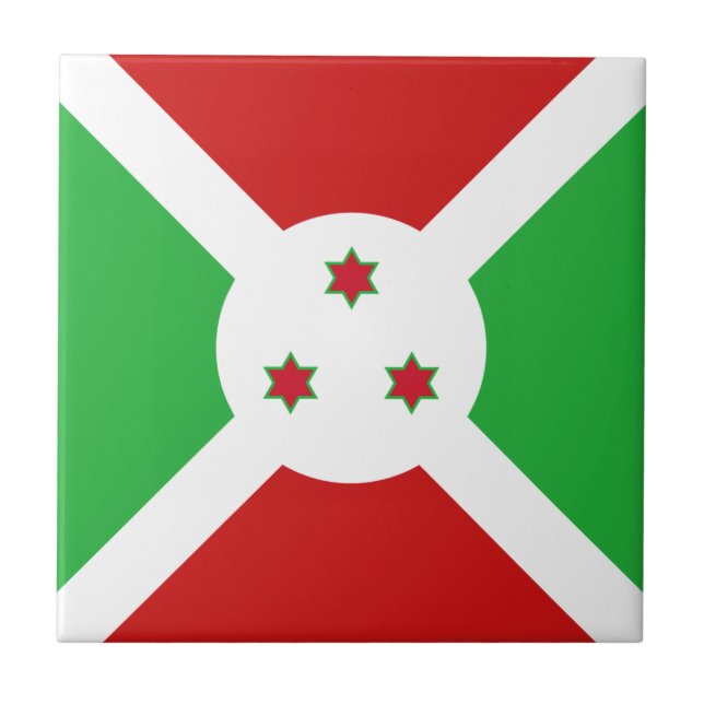 Azulejo Cerâmico da Bandeira do Burundi (Frente)