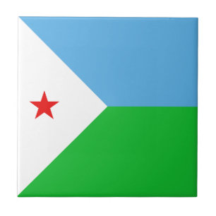 Azulejo Cerâmico da Bandeira do Djibuti