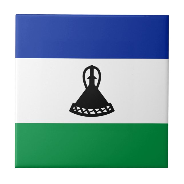 Azulejo Cerâmico da Bandeira do Lesoto (Frente)