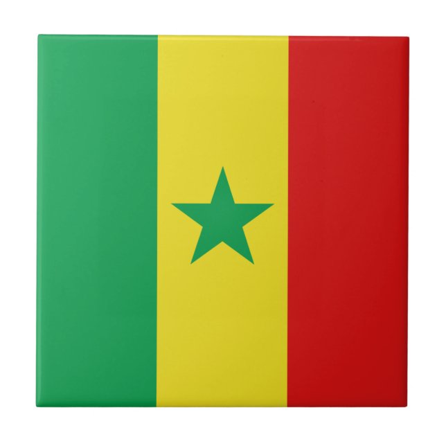Azulejo Cerâmico da Bandeira do Senegal (Frente)
