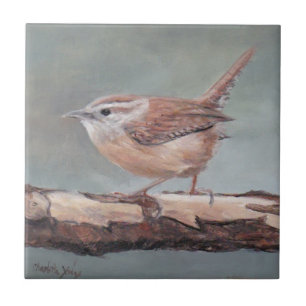 Azulejo Cerâmico Da Carolina Wren Bird Art