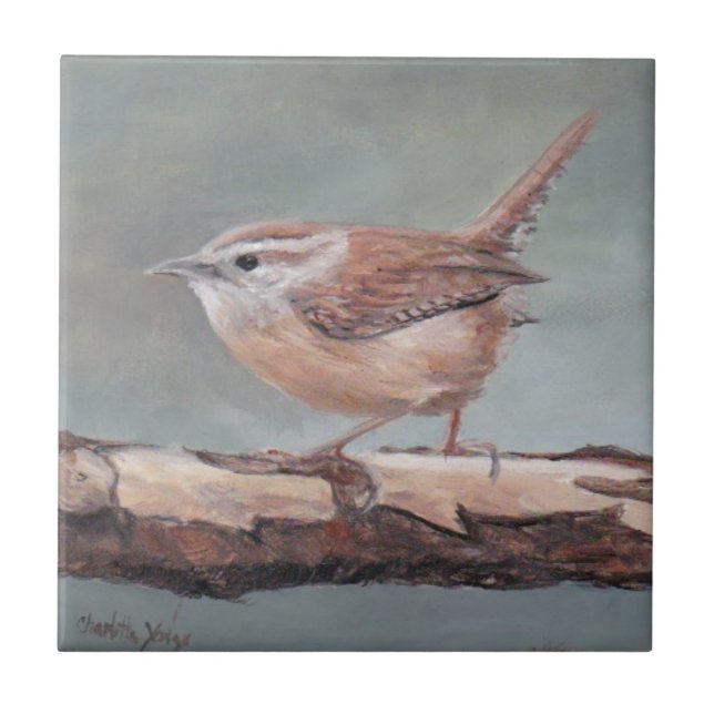  Azulejo Cerâmico Da Carolina Wren Bird Art (Frente)