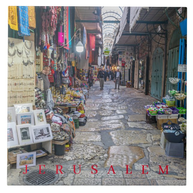 Azulejo cerâmico da Cidade Antiga de Jerusalém (Frente)