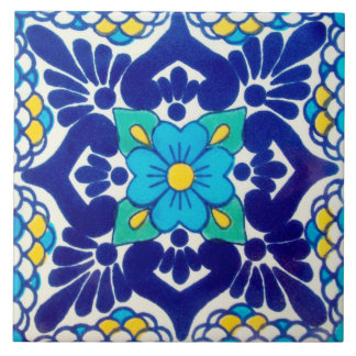 Azulejo cerâmico da foto da flor azul espanhola