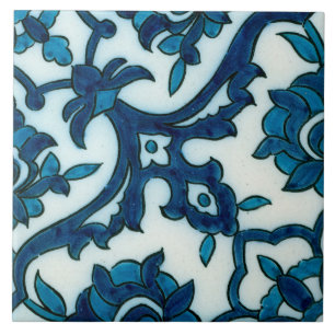 Azulejo cerâmico da foto do design azul de Damasc