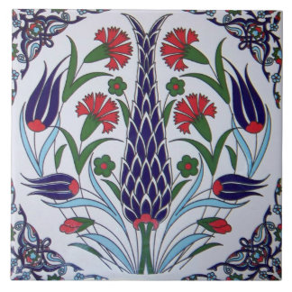 Azulejo cerâmico da foto do design turco da flor