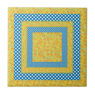 Azulejo cerâmico: Daffodils, Bolinhas, Estilo-País