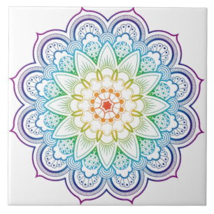 Azulejo cerâmico Datura Flower Modern Mandala
