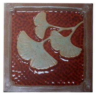 azulejo cerâmico de 6 polegadas com folha Gingko V
