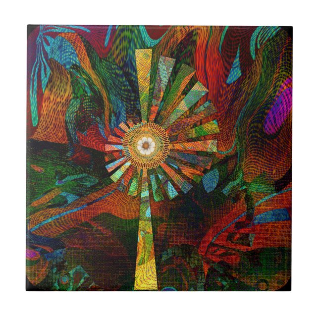 Azulejo cerâmico de abstrato (Frente)