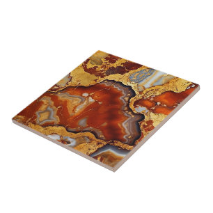 Azulejo cerâmico de agata de veias Douradas