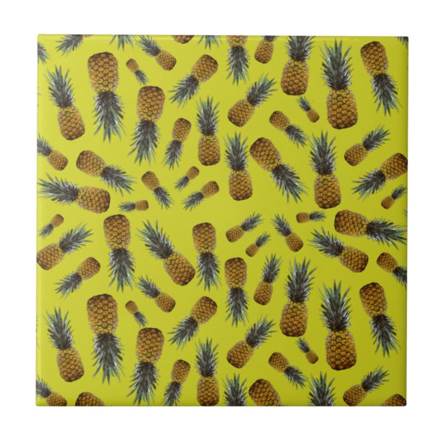 Azulejo cerâmico de ananás tropicais (Frente)