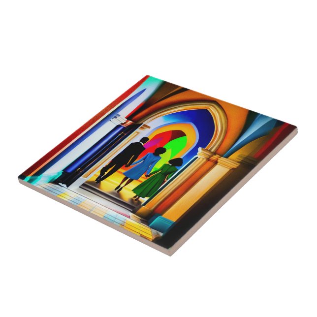 azulejo cerâmico de arte cristã "Church" (Lateral)