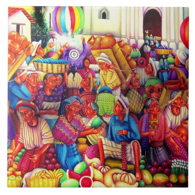 Azulejo Cerâmico de Arte da Guatemala (Frente)