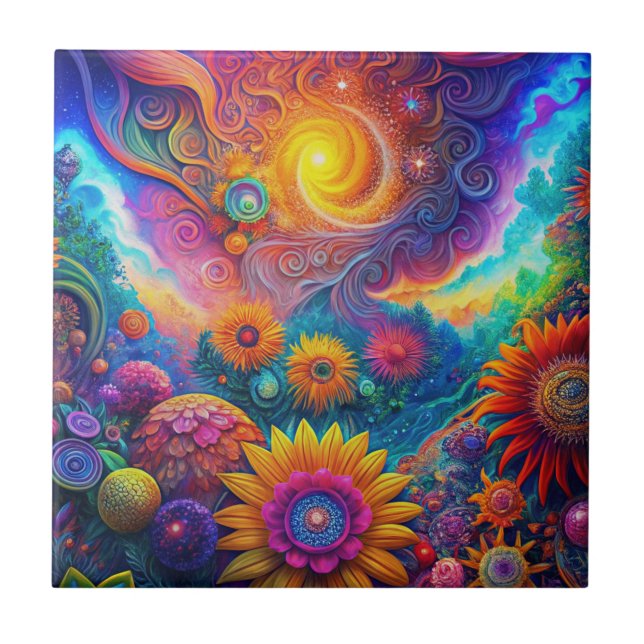 Azulejo Cerâmico de Arte Hippie (Frente)