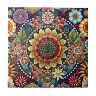 Azulejo Cerâmico de Arte Hippie