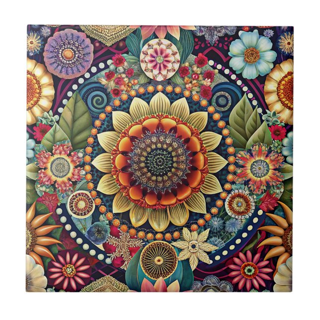 Azulejo Cerâmico de Arte Hippie (Frente)