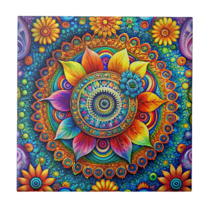 Azulejo Cerâmico de Arte Hippie