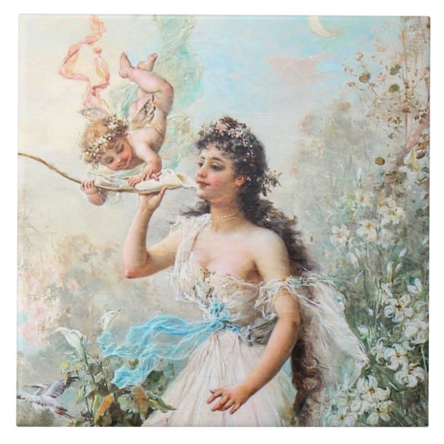 Azulejo cerâmico de arte vitoriana (Frente)