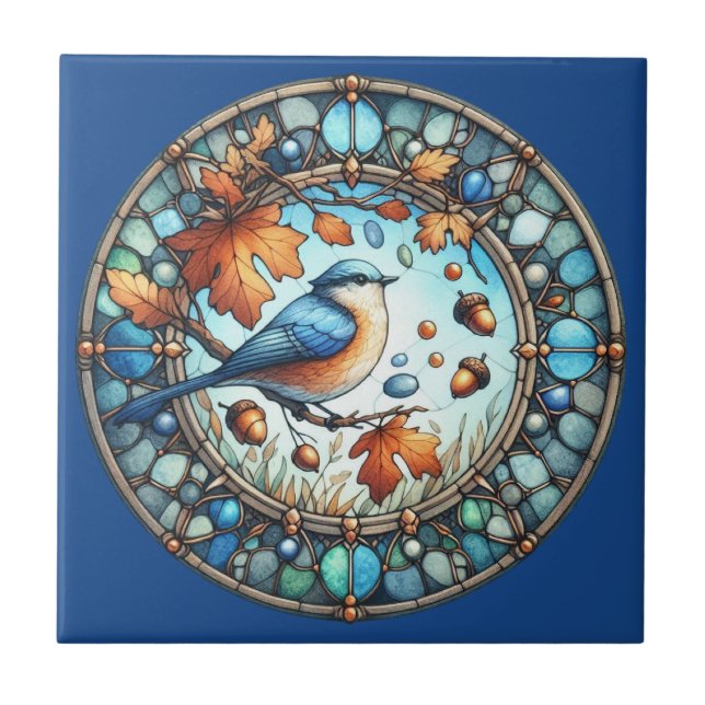 Azulejo Cerâmico de Autumn Bird (Frente)