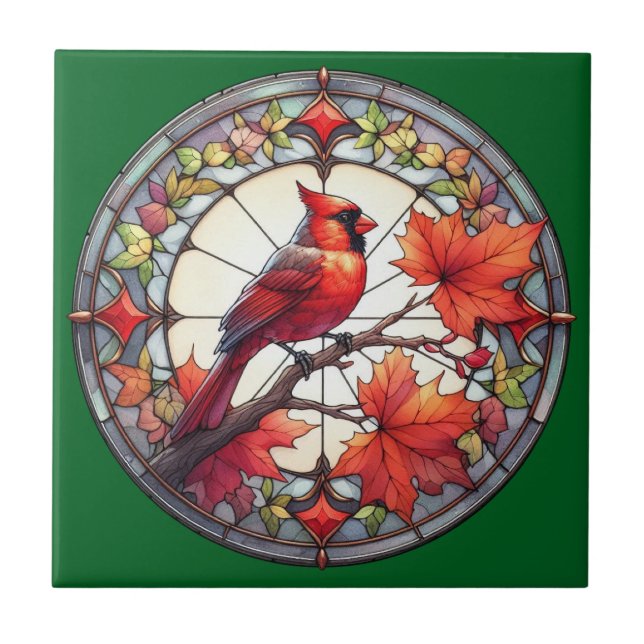 Azulejo Cerâmico de Autumn Bird (Frente)