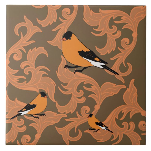 Azulejo cerâmico de aves (Frente)