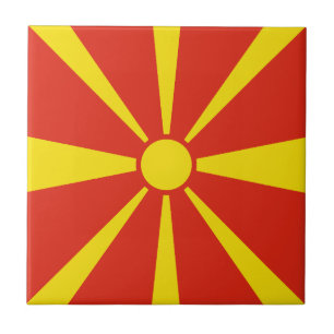 Azulejo Cerâmico de Bandeira da Macedônia do Nor