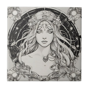 Azulejo cerâmico de beleza etérea