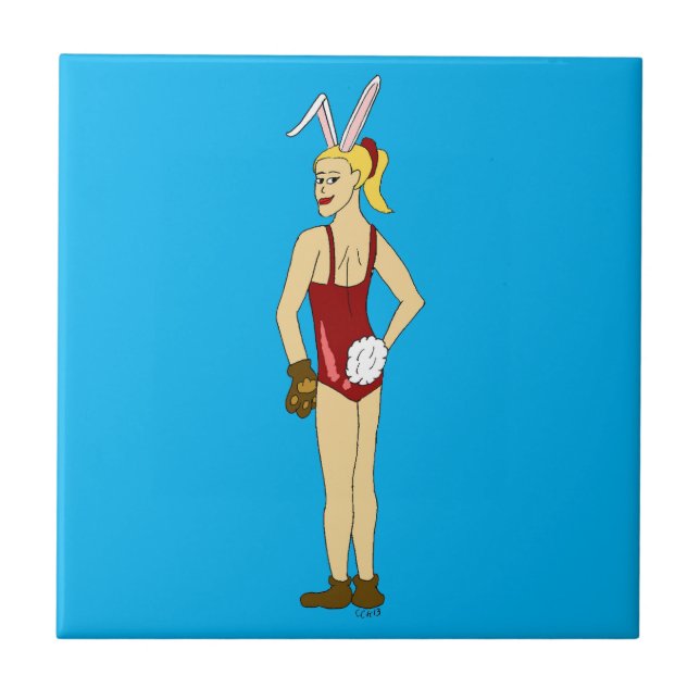 azulejo cerâmico de bunnygirl (Frente)