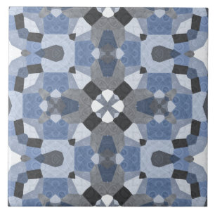 azulejo cerâmico de caleidoscópio azul