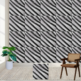 Azulejo cerâmico de chão com brilho branco preto