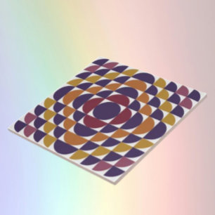 Azulejo Cerâmico de Círculos Geométricos Retrô   A