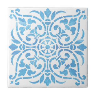 Azulejo cerâmico de cor aquática azul