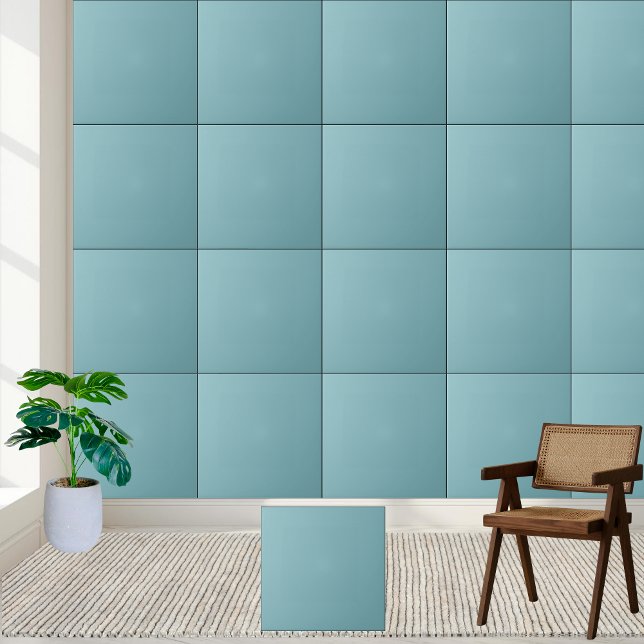 Azulejo cerâmico de cor sólida azul-claro-aqua (Light Aqua Blue Solid Color Ceramic Tile)