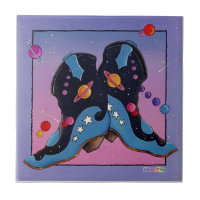 Azulejo cerâmico de cowboy ocidental