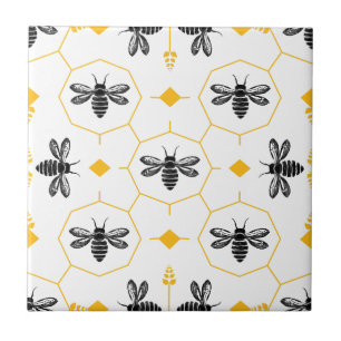 Azulejo Cerâmico de Cozinha de Verão Abelha Amarel