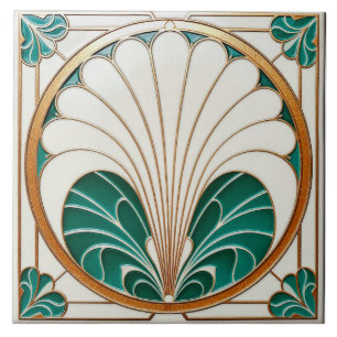 Azulejo cerâmico de Creme e Arte Verde