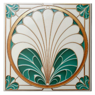 Azulejo cerâmico de Creme e Arte Verde