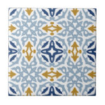 Azulejo cerâmico de decoração azul italiano Vintag<br><div class="desc">Pode ser totalmente personalizado para atender às suas necessidades. © Gorjo Designs. Feito para você através da plataforma Zazzle. // Precisa de ajuda para personalizar o seu design? Tem outras ideias? Sinta-se à vontade para me contactar (Zoe) diretamente.</div>