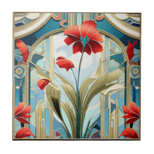 Azulejo cerâmico de Design de Arte de Flores Poppy
